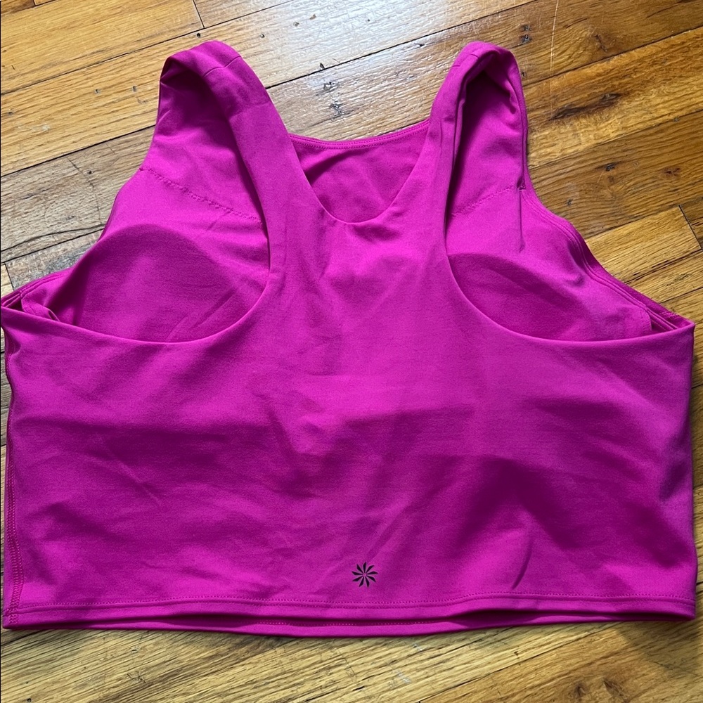 Athleta Elation high neck crop  Fushia large - Picture 3 of 3